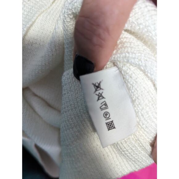 M. Patmos Cora White Knit Crochet Mini Knee Length Dress NWT Small Boho - Picture 8 of 9